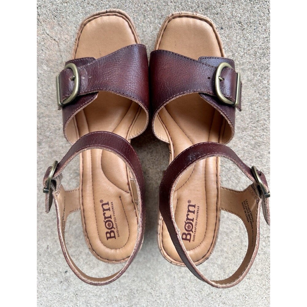 Børn Brown Leather Strappy Gladiator Ankle Strap Buckle Sandals Women’s 8M - Picture 4 of 7